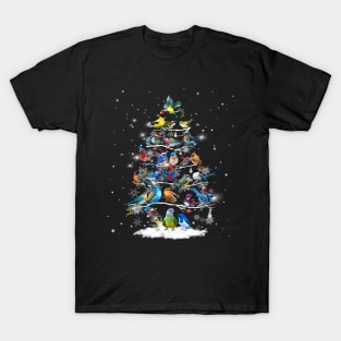 Lovely Birds Christmas Tree Costume Gift T-Shirt